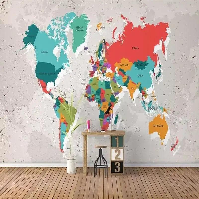 Papier Peint avec Carte du Monde