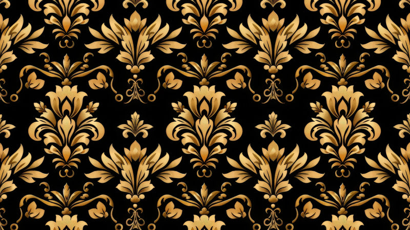 Black and Gold Baroque Wallpaper