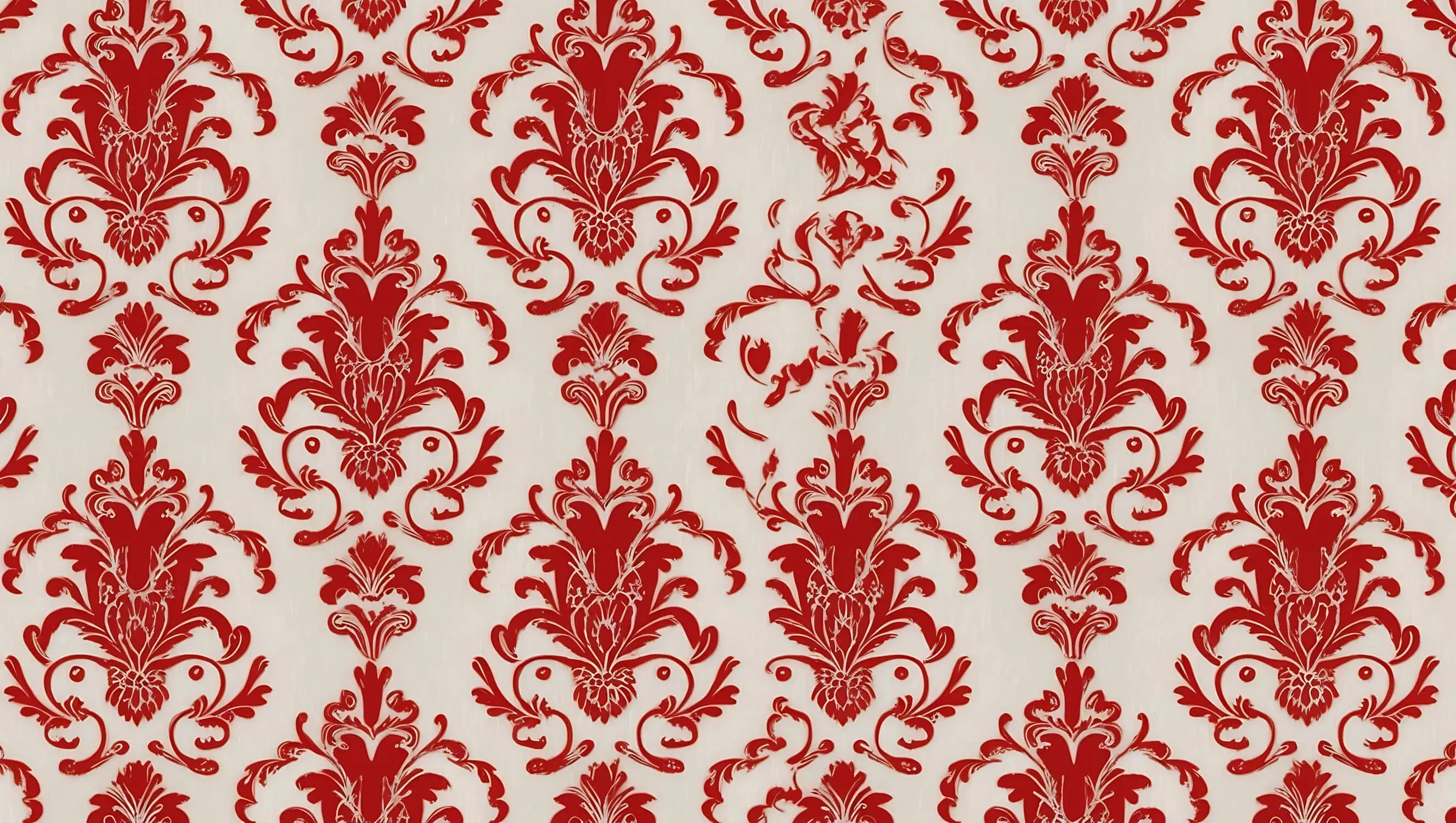 Papier Peint Baroque Rouge Blanc