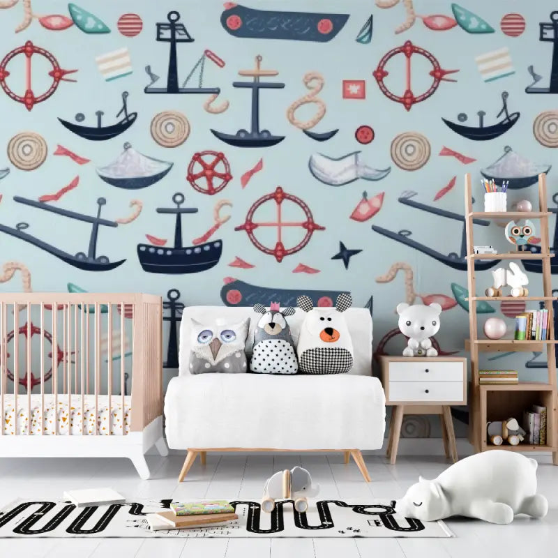 Nautical pattern baby wallpaper - Second Image