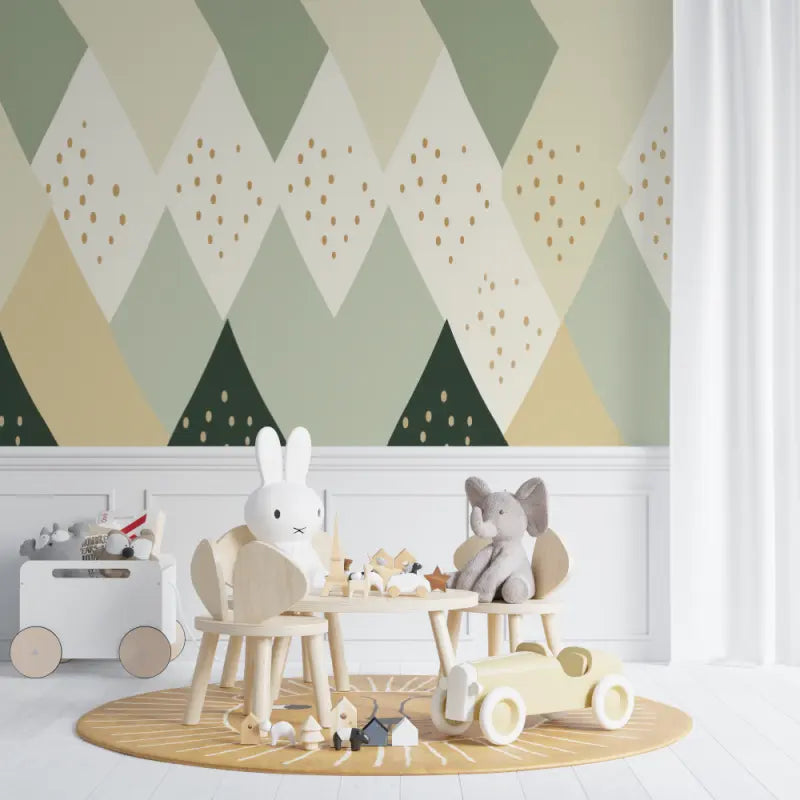 Baby wallpaper Scandinavian geometric patterns - Second Image