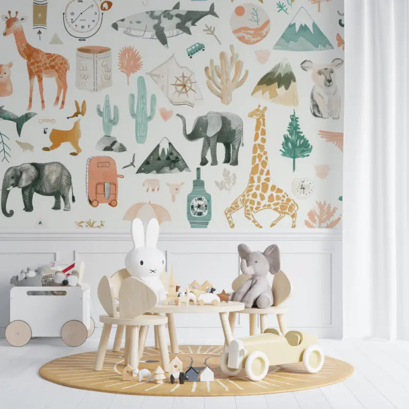 Safari patterned baby wallpaper - Second Image