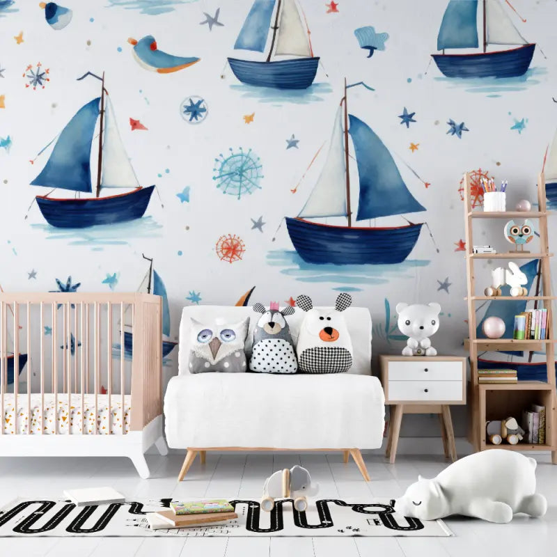 Papier peint bébé Voiliers nautiques - bebe tipi