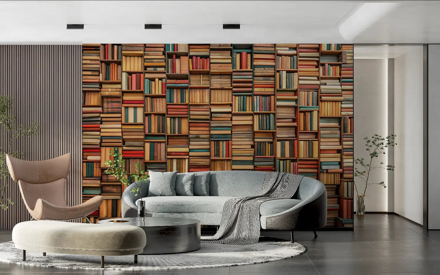 Trompe L Oeil Library Wallpaper - Second Image