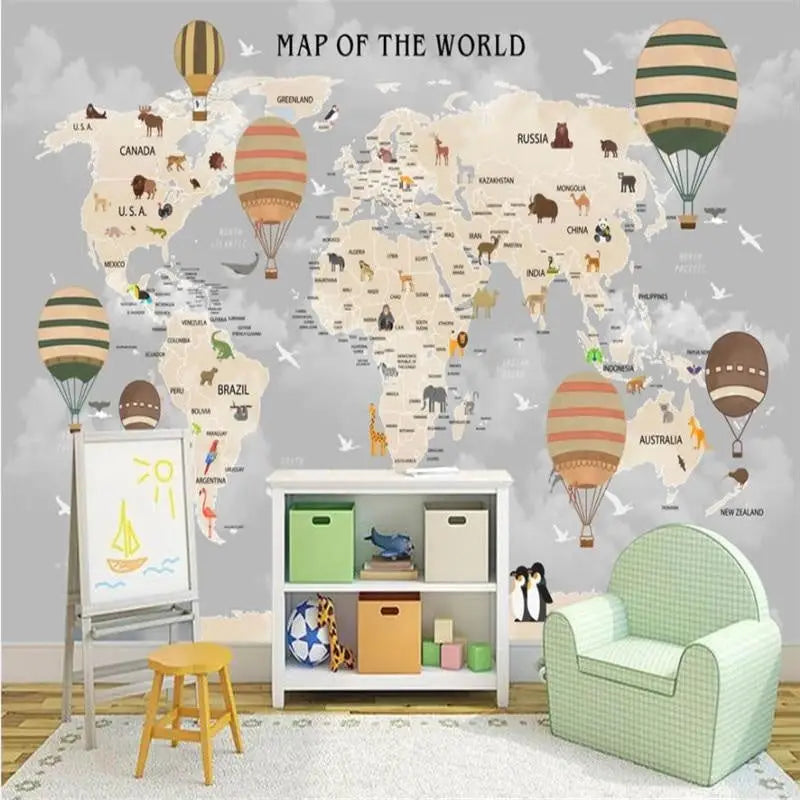 World Map Bedroom Wallpaper - Second Image