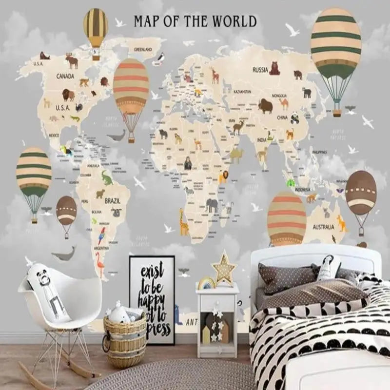 World Map Bedroom Wallpaper - Second Image