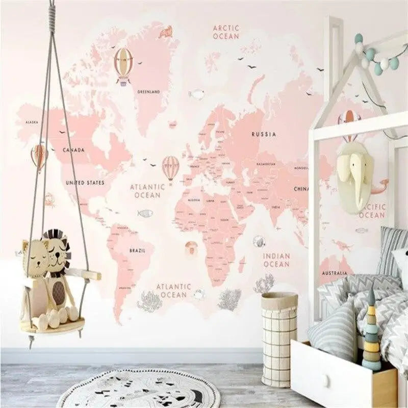 Rose Gold World Map Wallpaper - Second Image