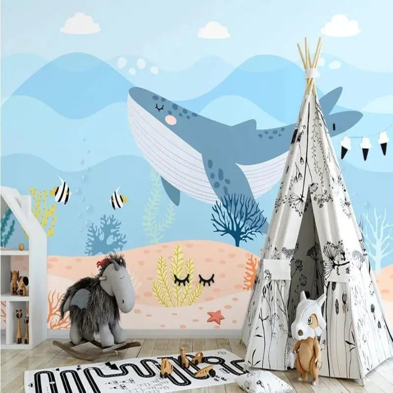 Sea Theme Baby Room Wallpaper - Second Image