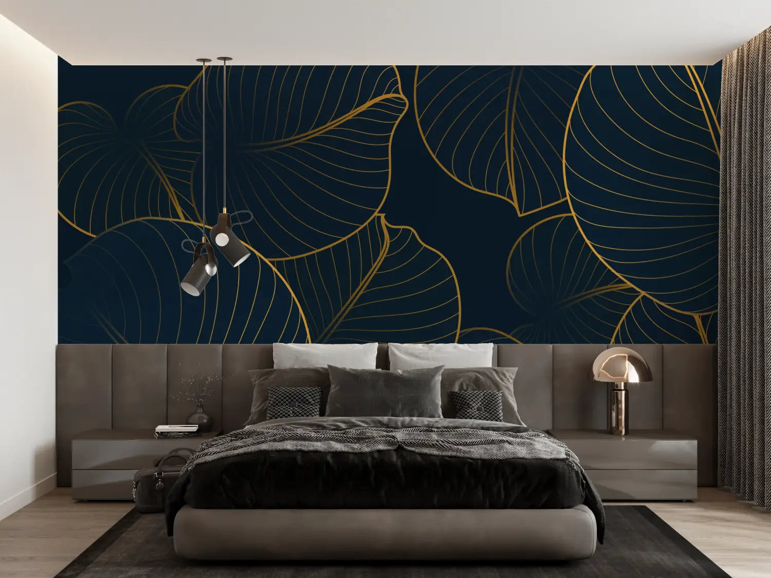 Wallpaper and golden blue room wallpaper - Second Image