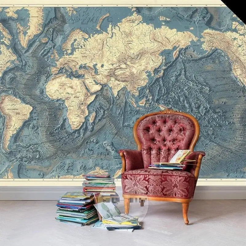 World Map Bedroom Wallpaper - Second Image