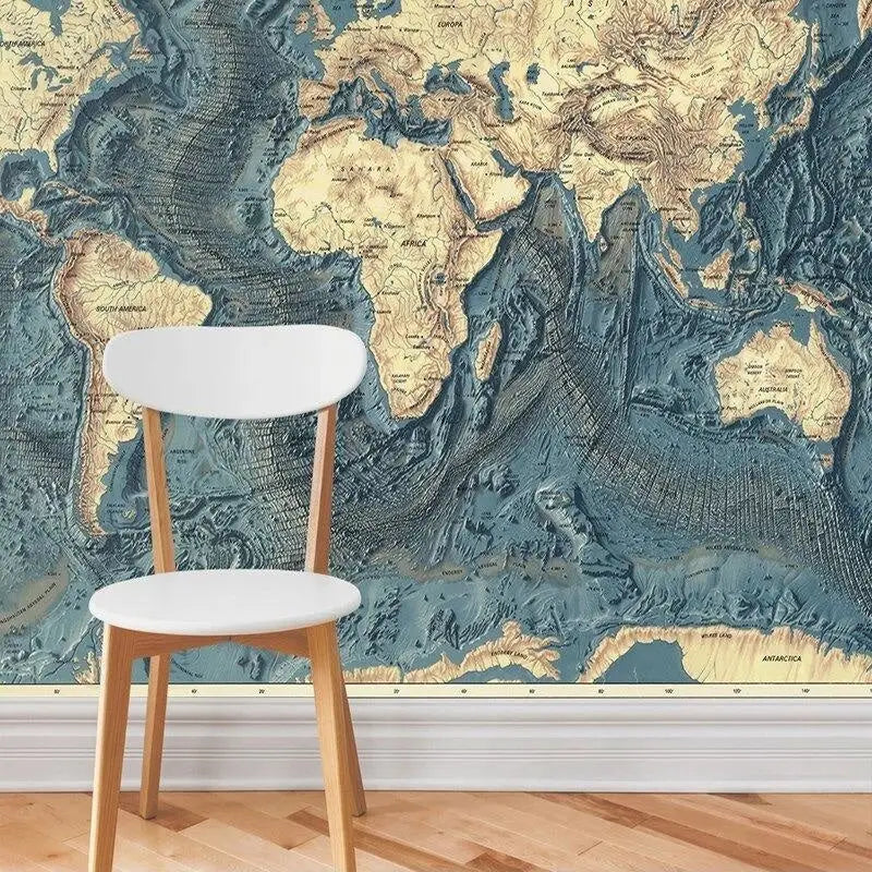 World Map Bedroom Wallpaper - Second Image