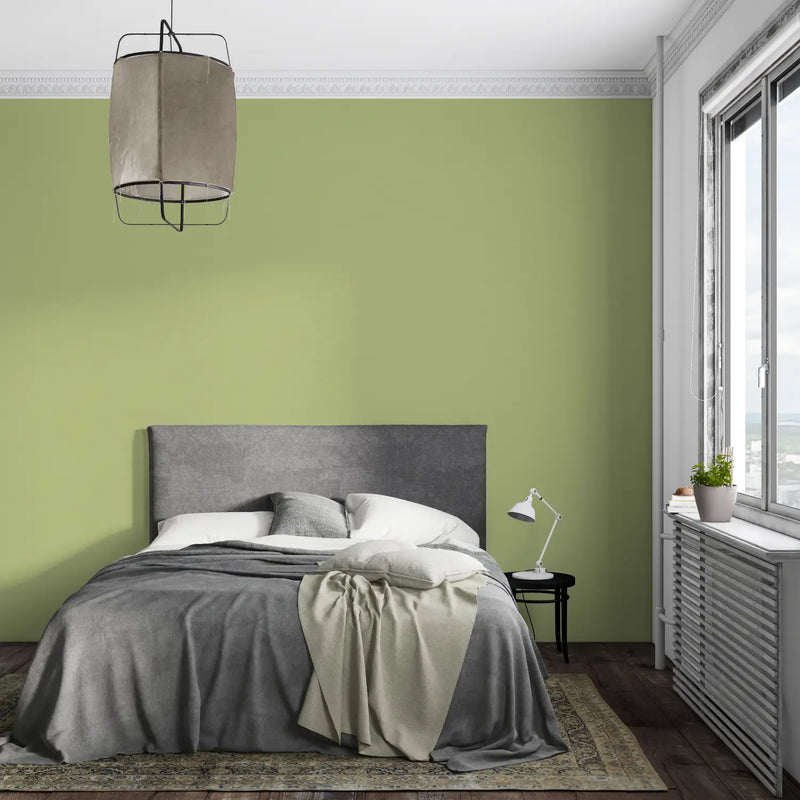 Papier Peint Couleur Vert Bambou - pano mural