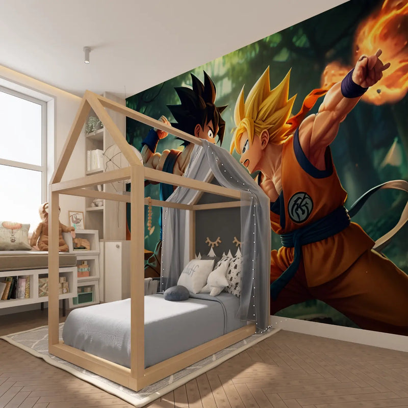 Papier Peint Dbz Crossover - chambre garçon lit