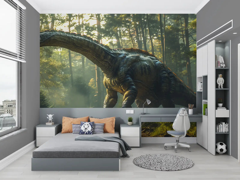 Papier Peint Dinosaure Sauropod - mur chambre panoramique