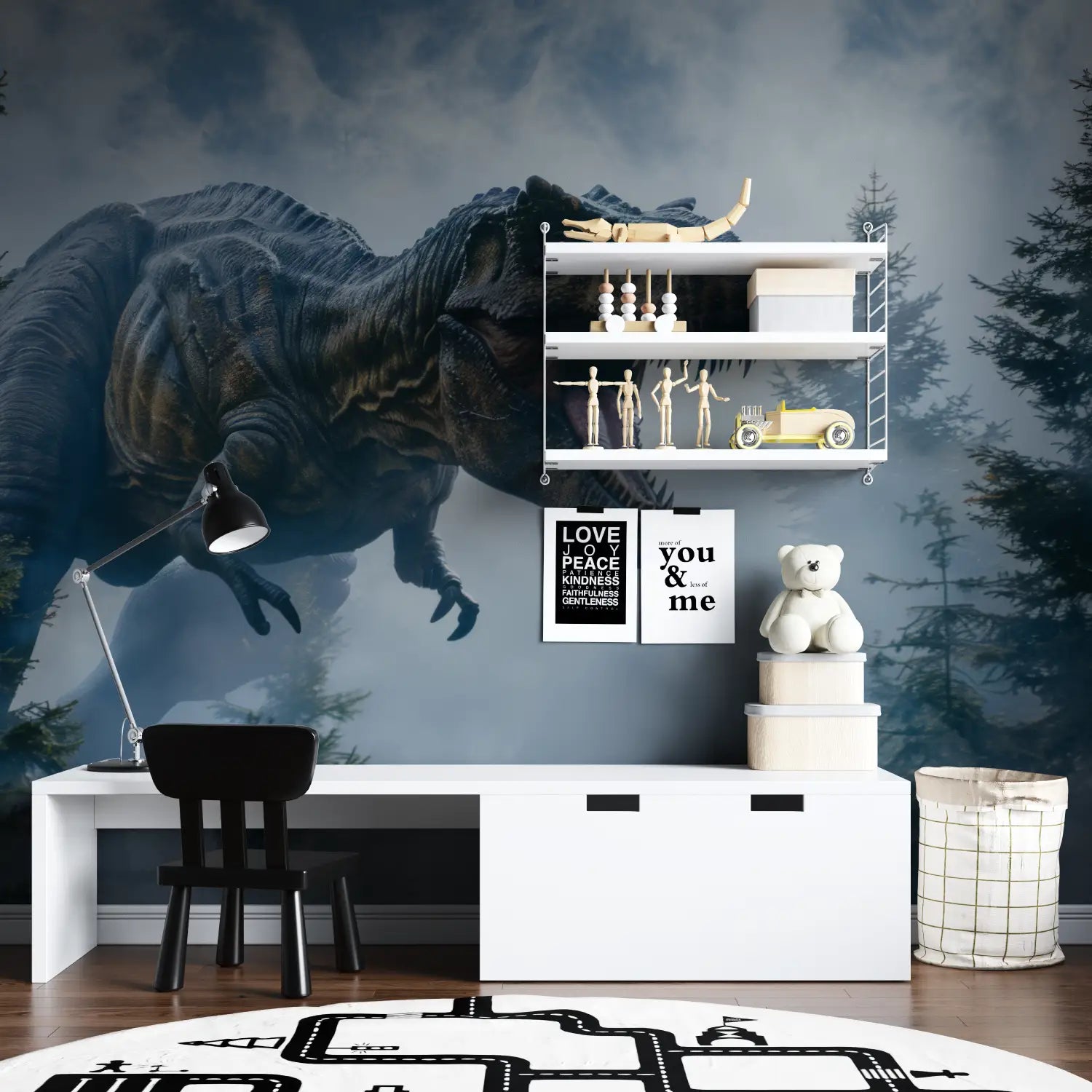 Papier Peint Dinosaure T Rex Brume - tapisserie hero