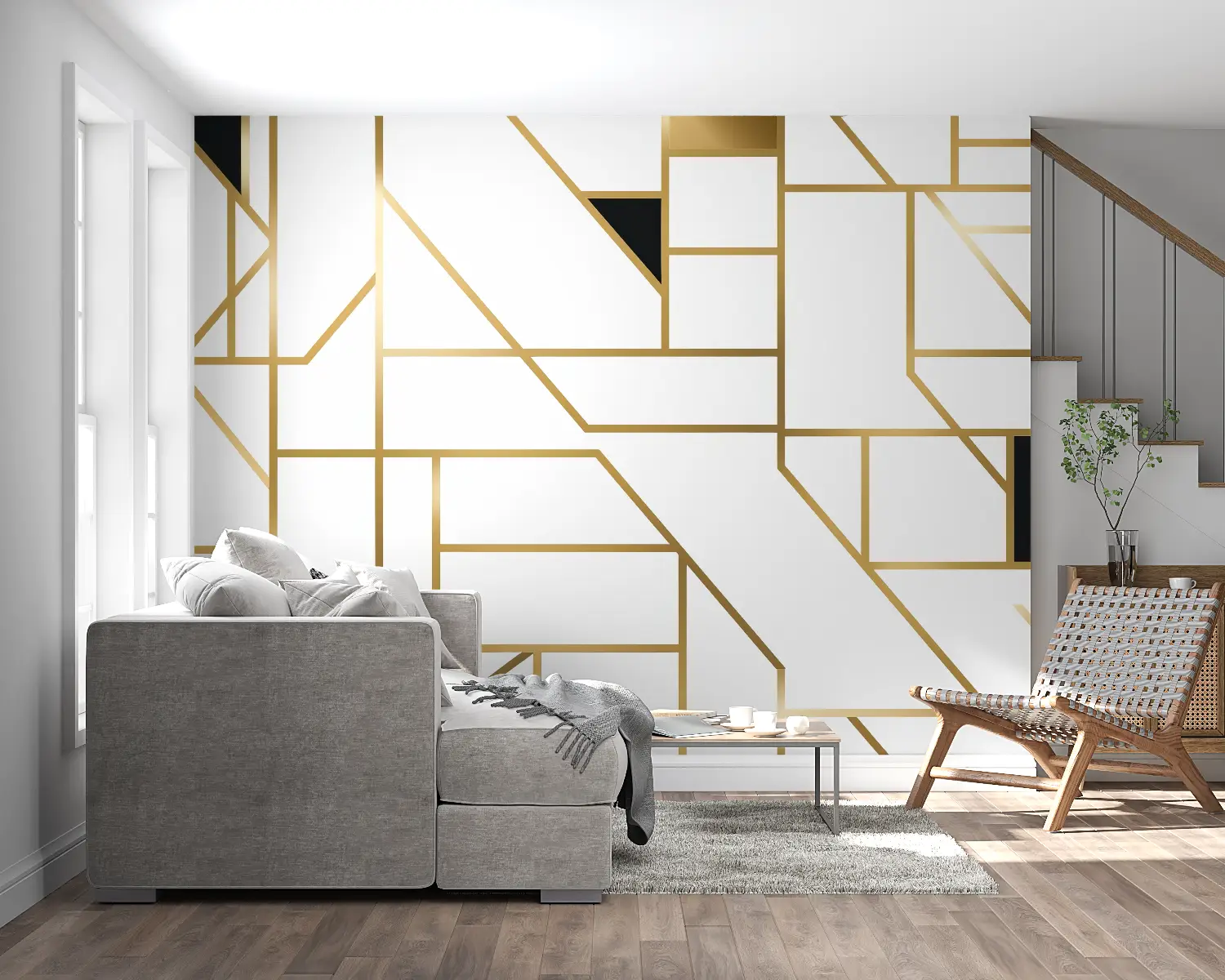 Golden Wallpaper Living Room - Second Image