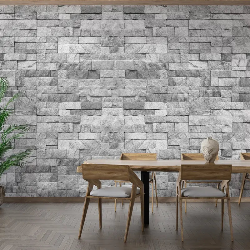 Gray Brick Effect Wallpaper - Second Image