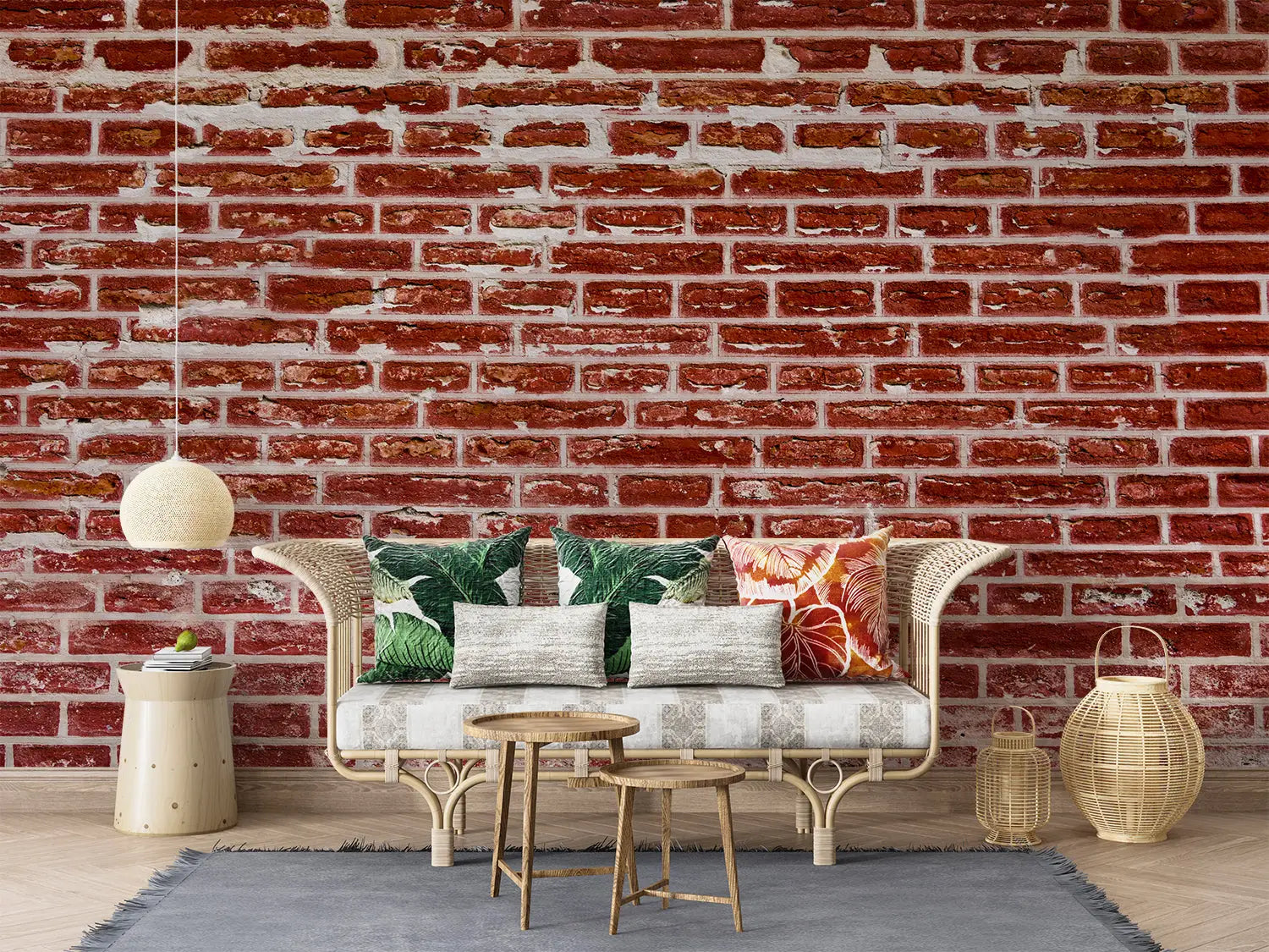 Red Brick Effect Wallpaper - Second Image