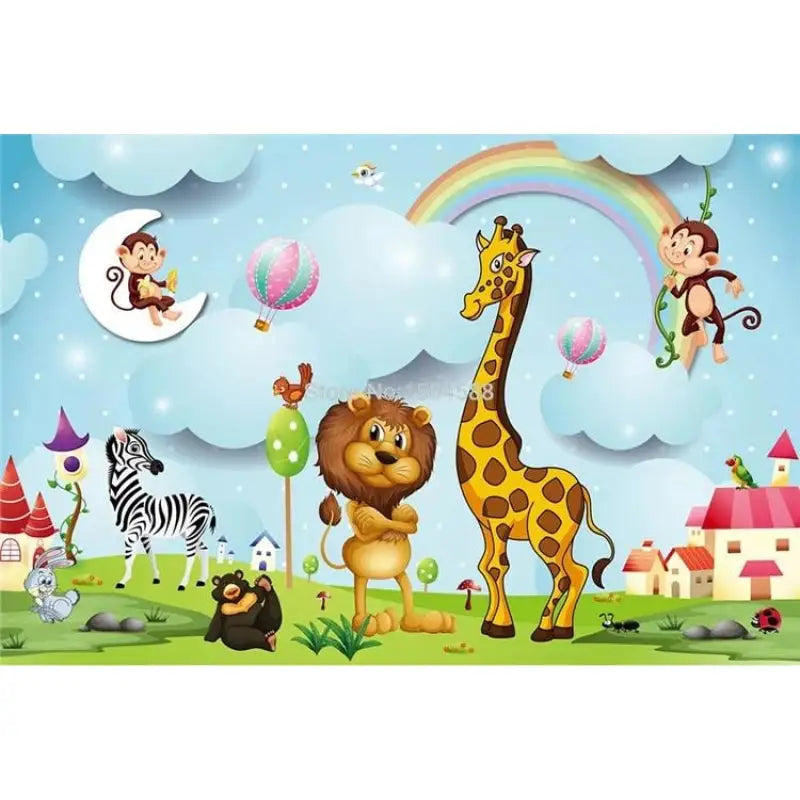 Carta da parati con animali per bambini - Second Image