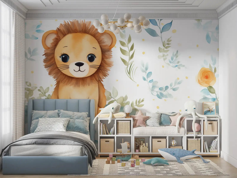 Papier Peint Enfant Frere Lion - mur chambre panoramique