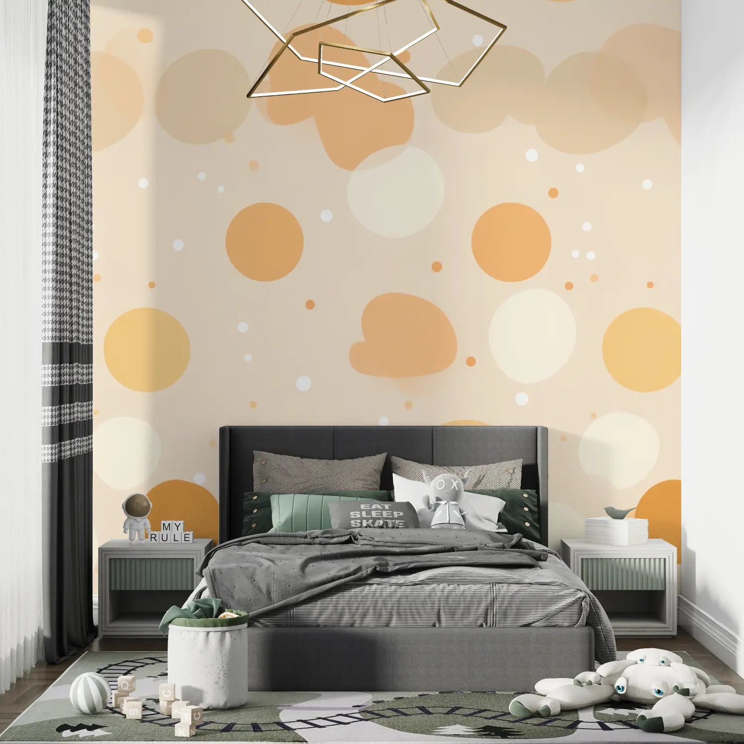 Papier Peint Enfant Ocre - chambre petit