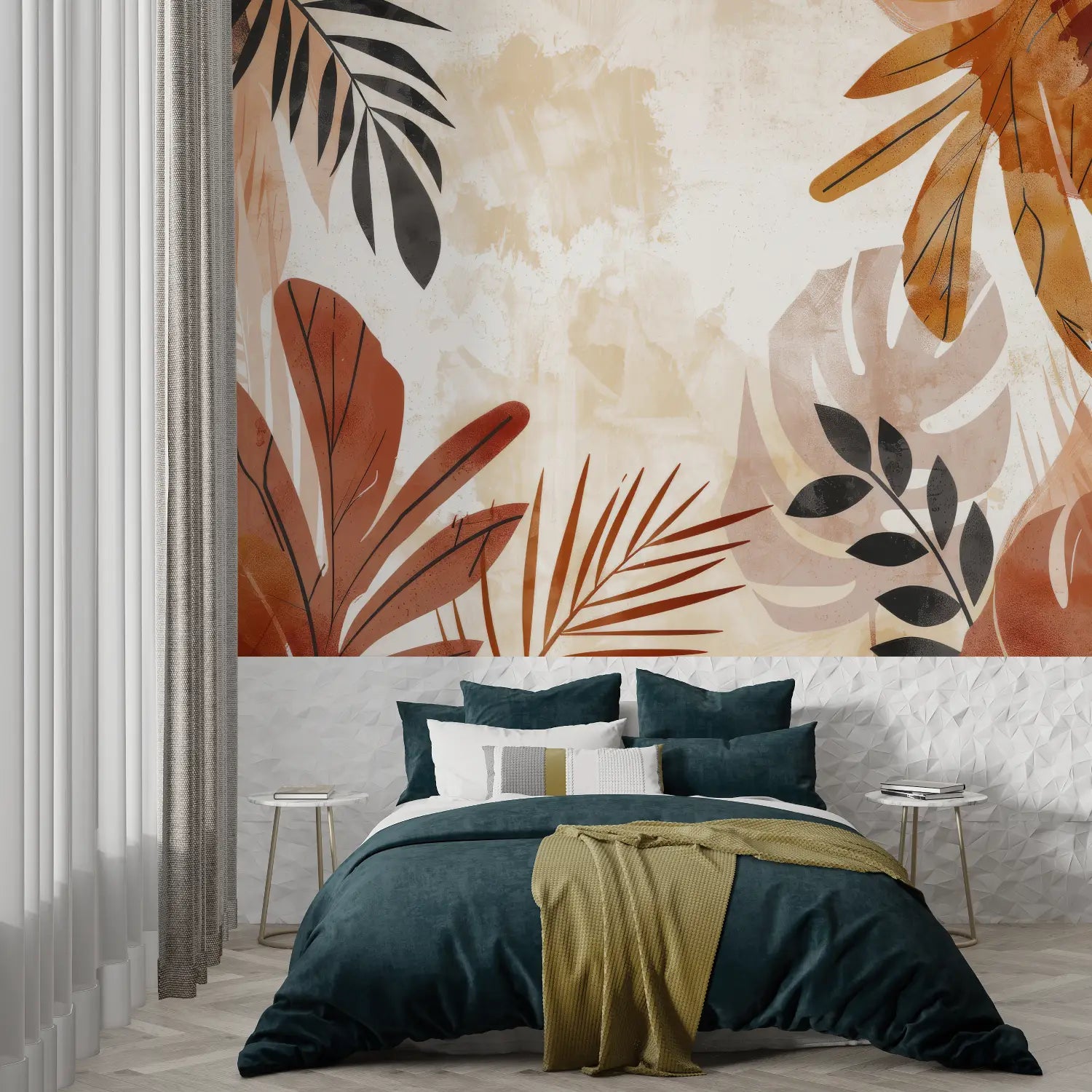 Terracotta Foliage Wallpaper - Second Image