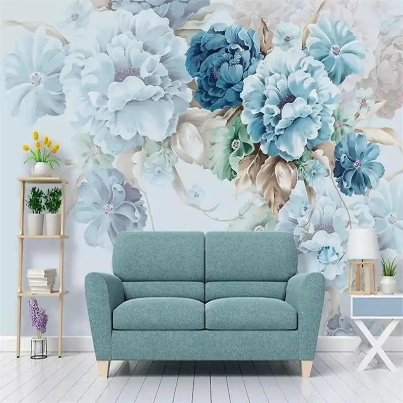 Pastel Blue Flower Wallpaper - Second Image