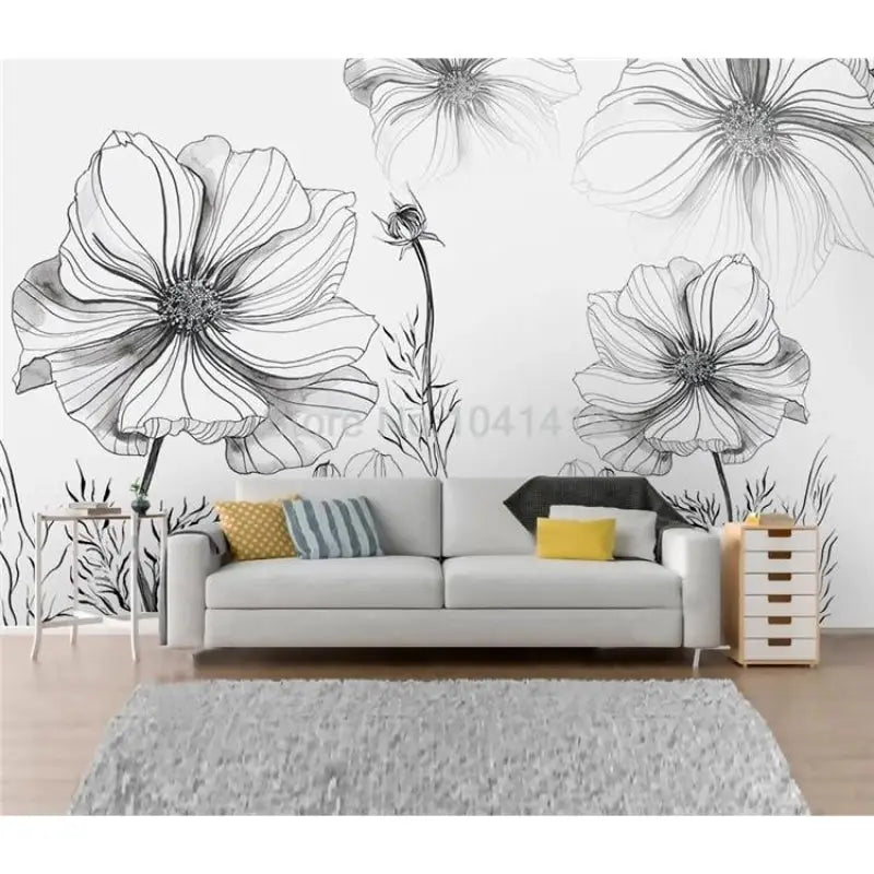 Black and White Flower Wallpaper - Second Image