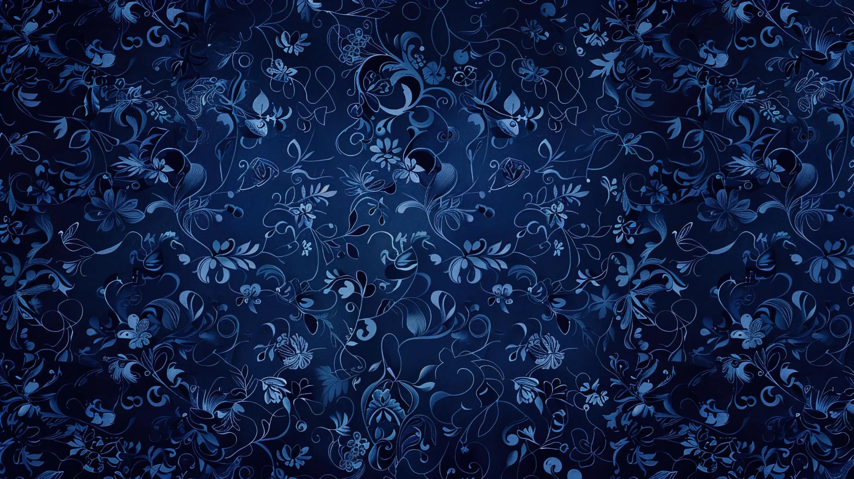 Navy blue flower wallpaper