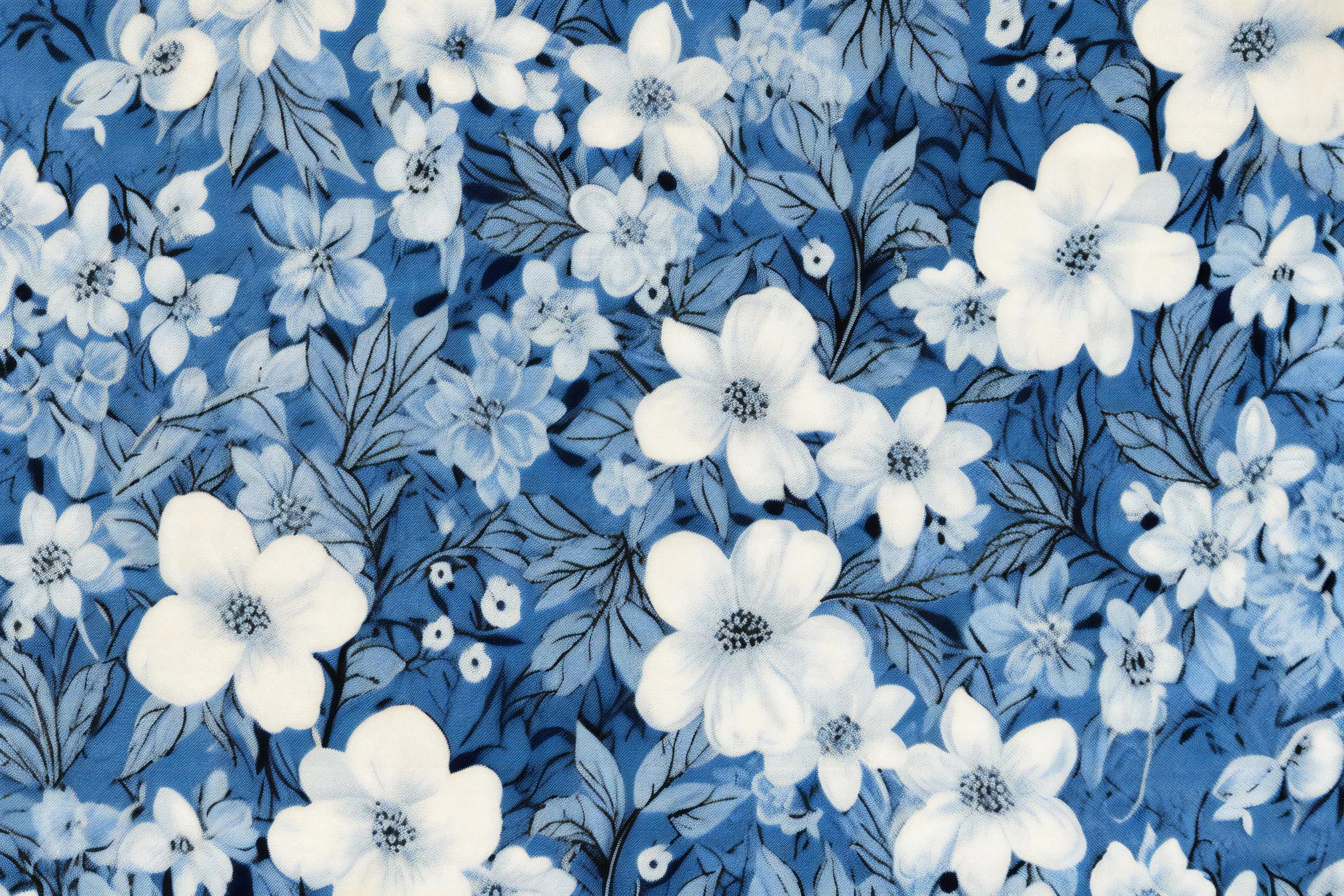 Flower wallpaper blue background