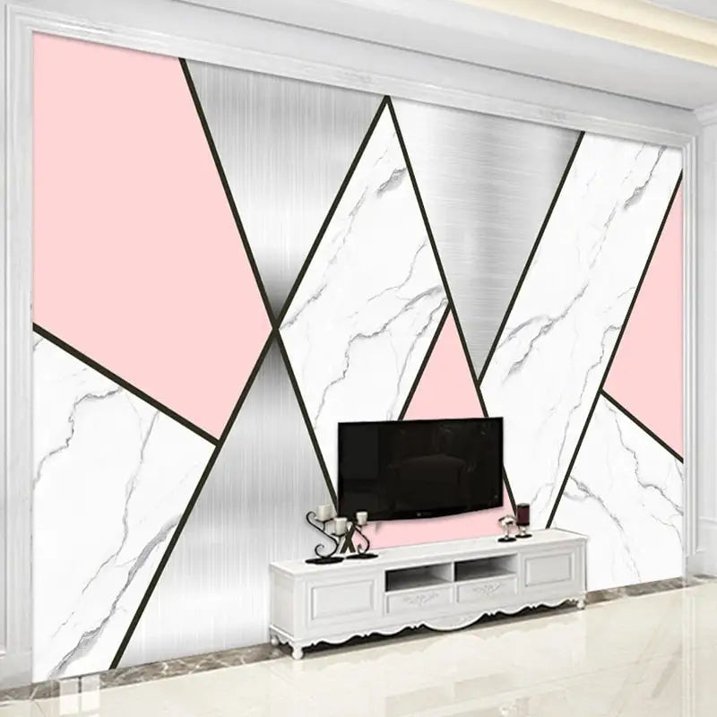 Geometric Pink Gray Wallpaper - Second Image