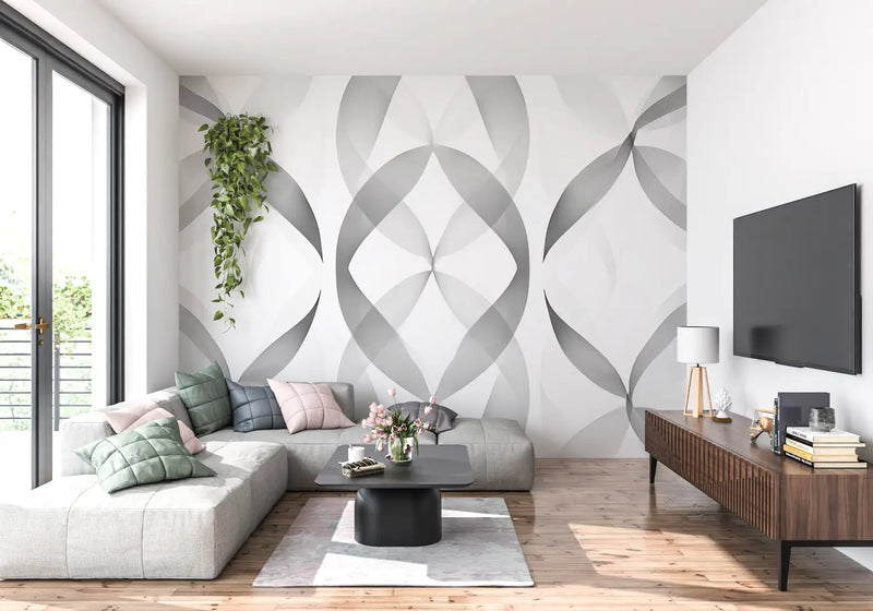 Papier Peint Graphique Gris - tendance mur