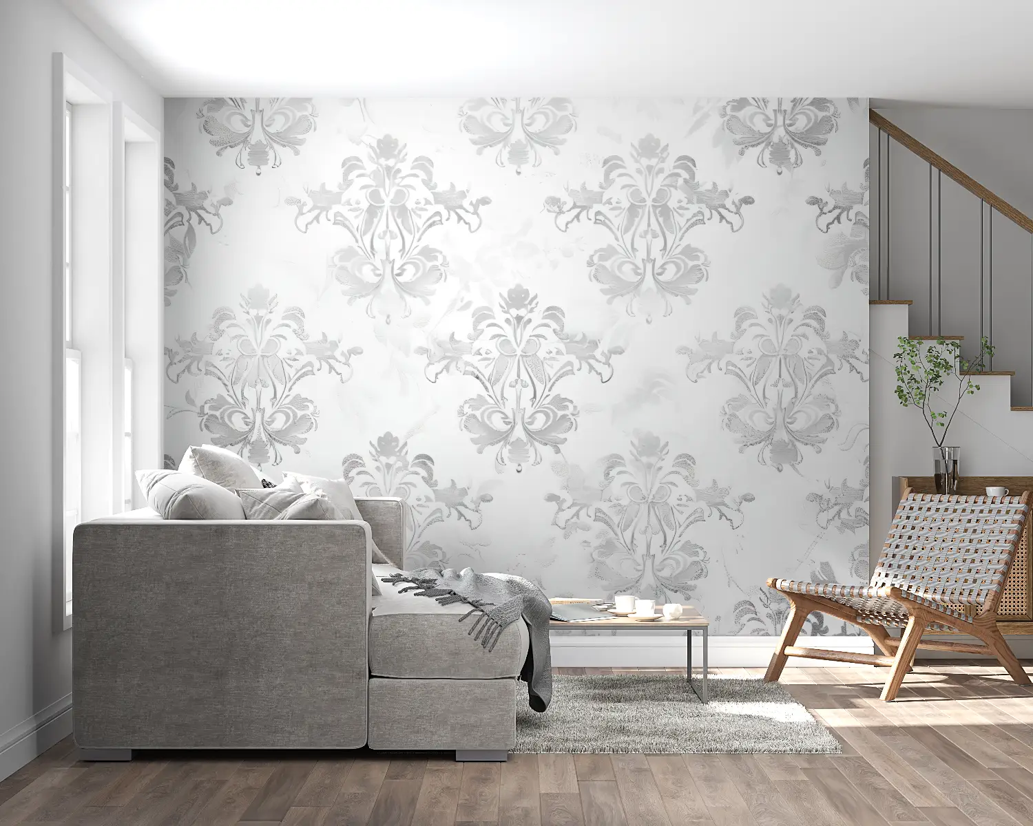 Papier Peint Gris Baroque - tendance 2024