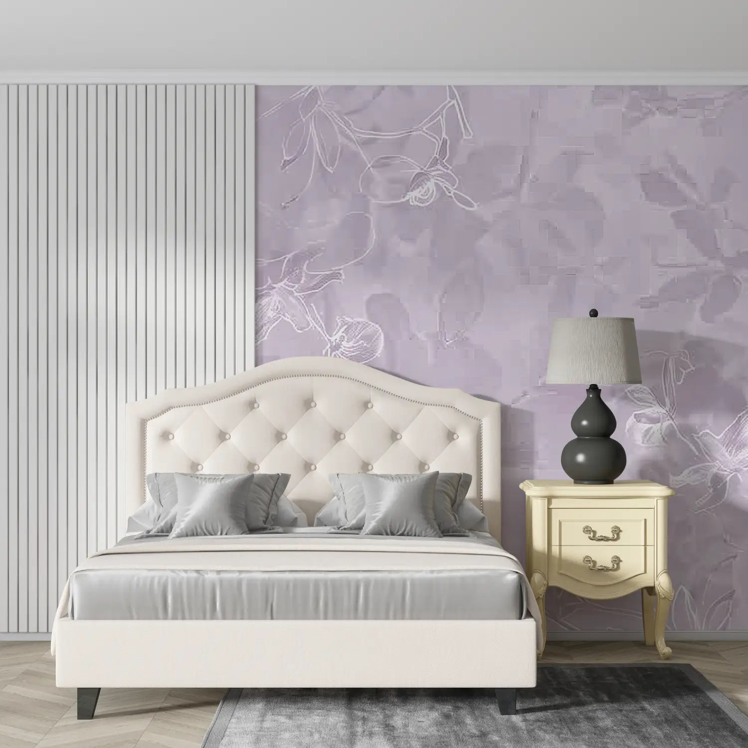 Papier Peint Gris Et Mauve - design