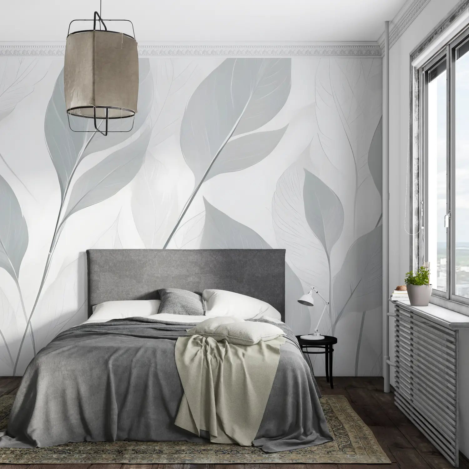 Papier Peint Gris Pour Chambre - pano mural