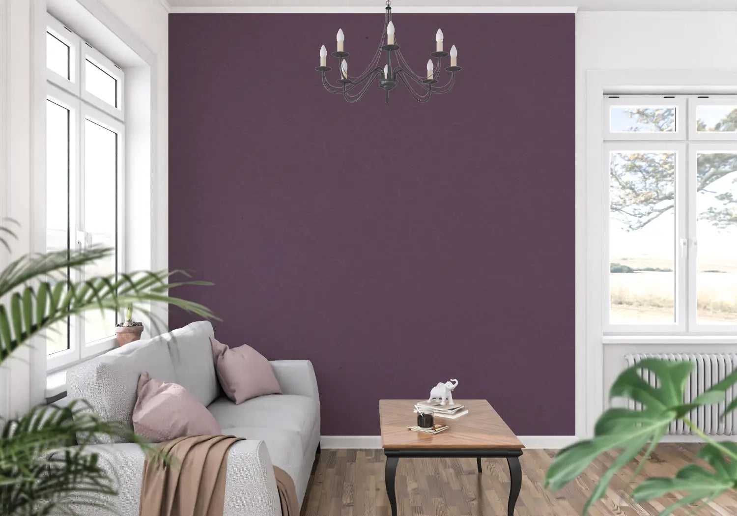 Purple Non-Woven Wallpaper - Second Image