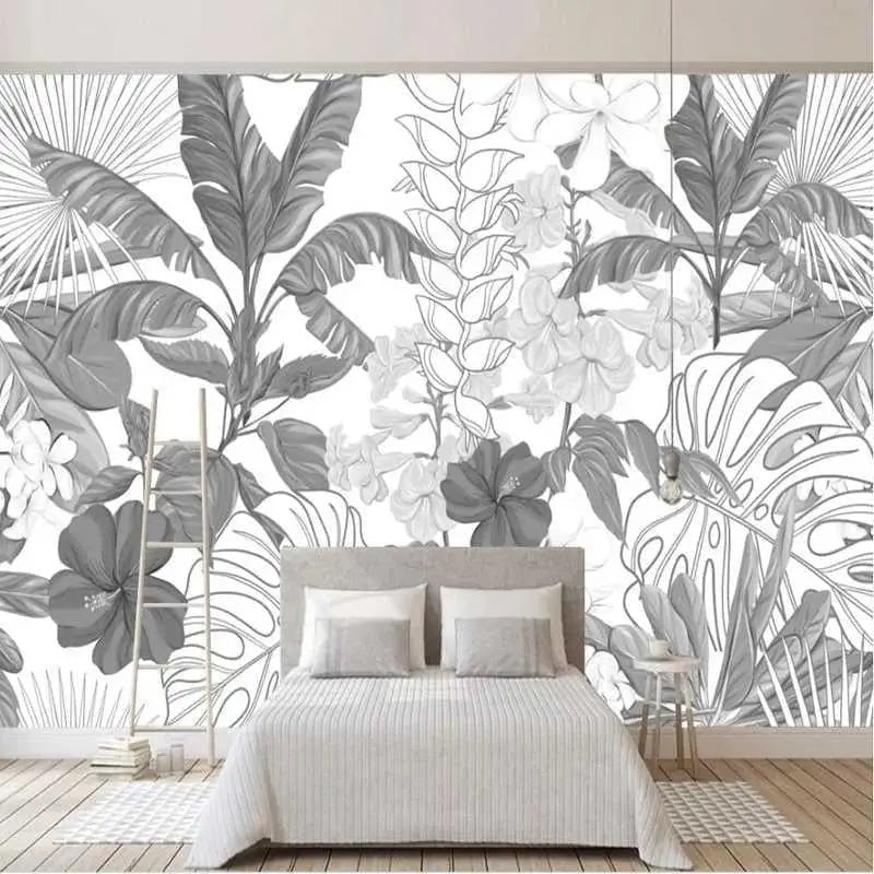 Papier Peint Jungle Design Noir et Blanc