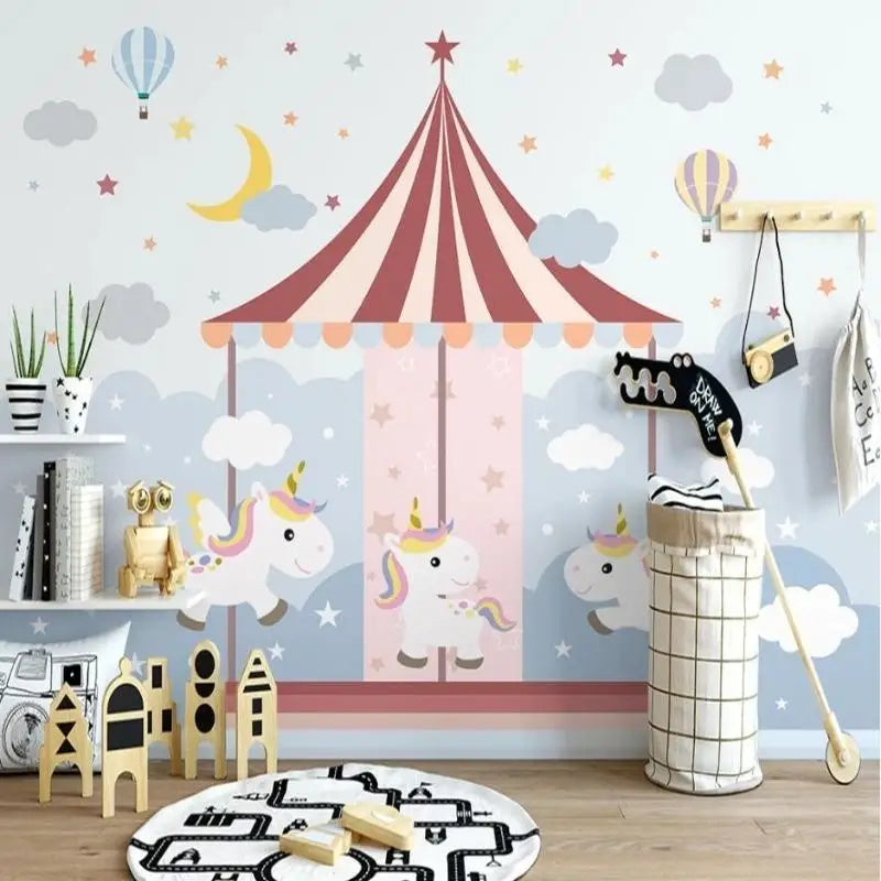 Papier Peint Licorne Carrousel 4 murs