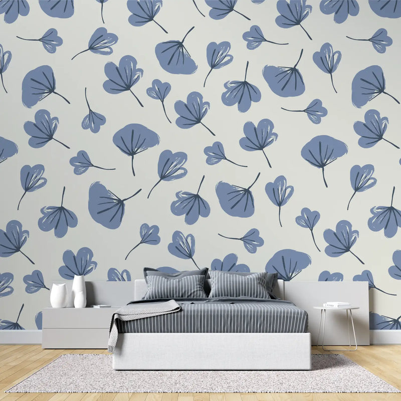 Papier Peint Motif Bleu - chambre adulte