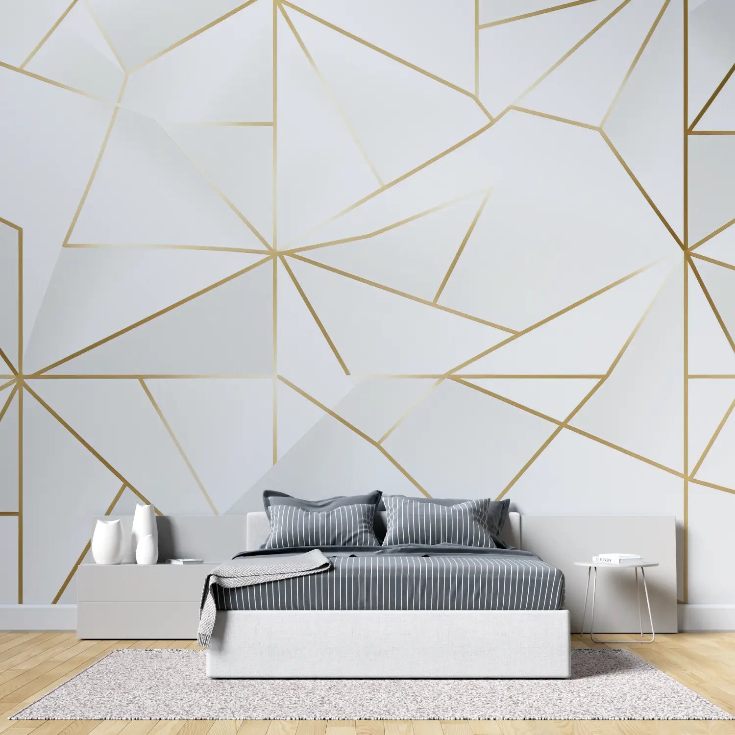 Golden Geometric Pattern Wallpaper - Second Image