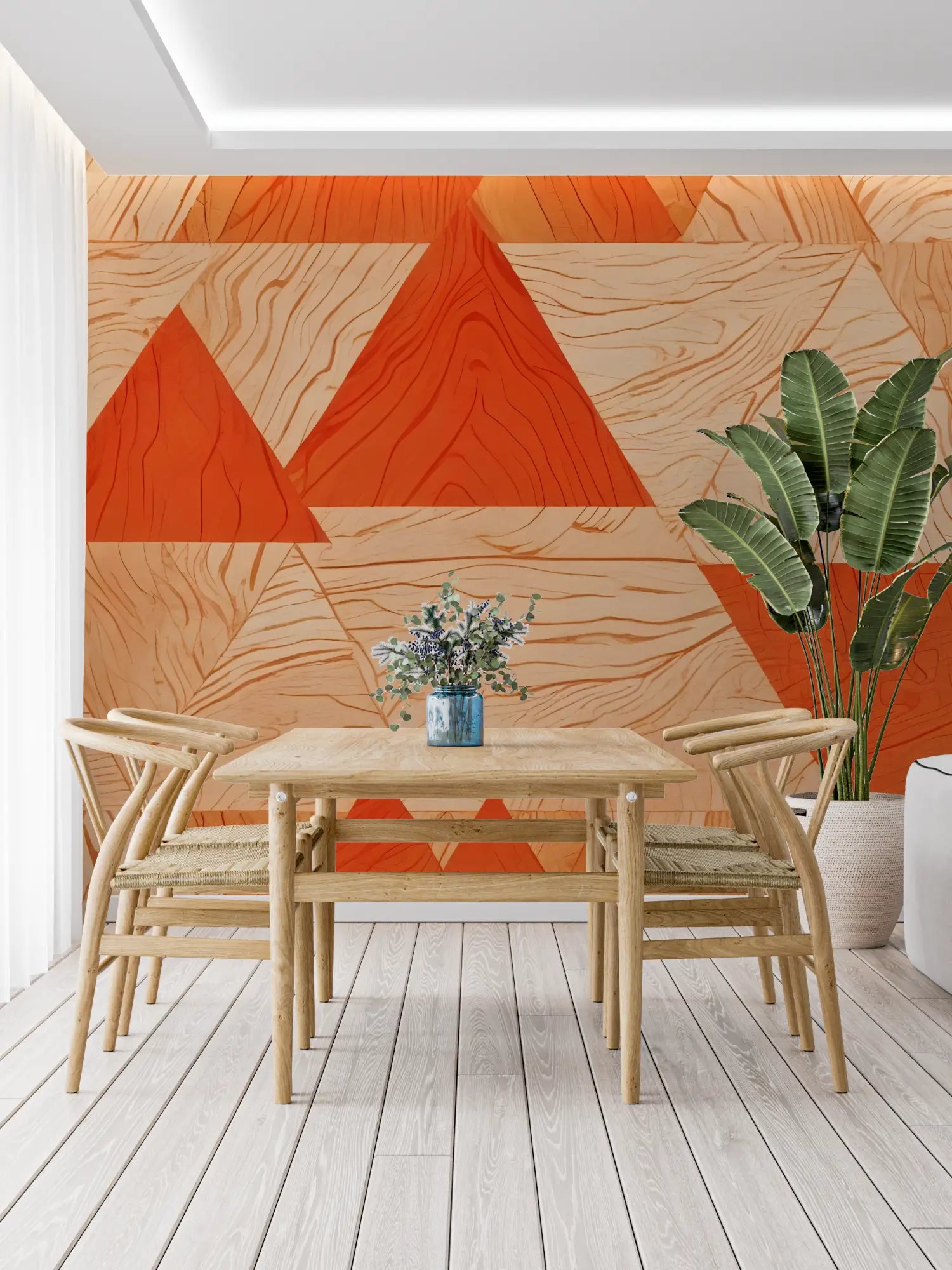 Papier Peint Motif Orange - trompe l'oeil