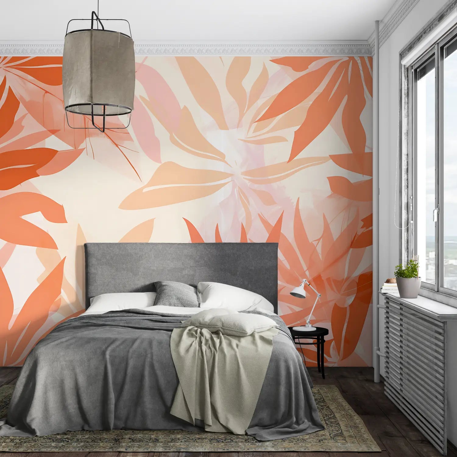 Orange Tropical Pattern Wallpaper - Second Image