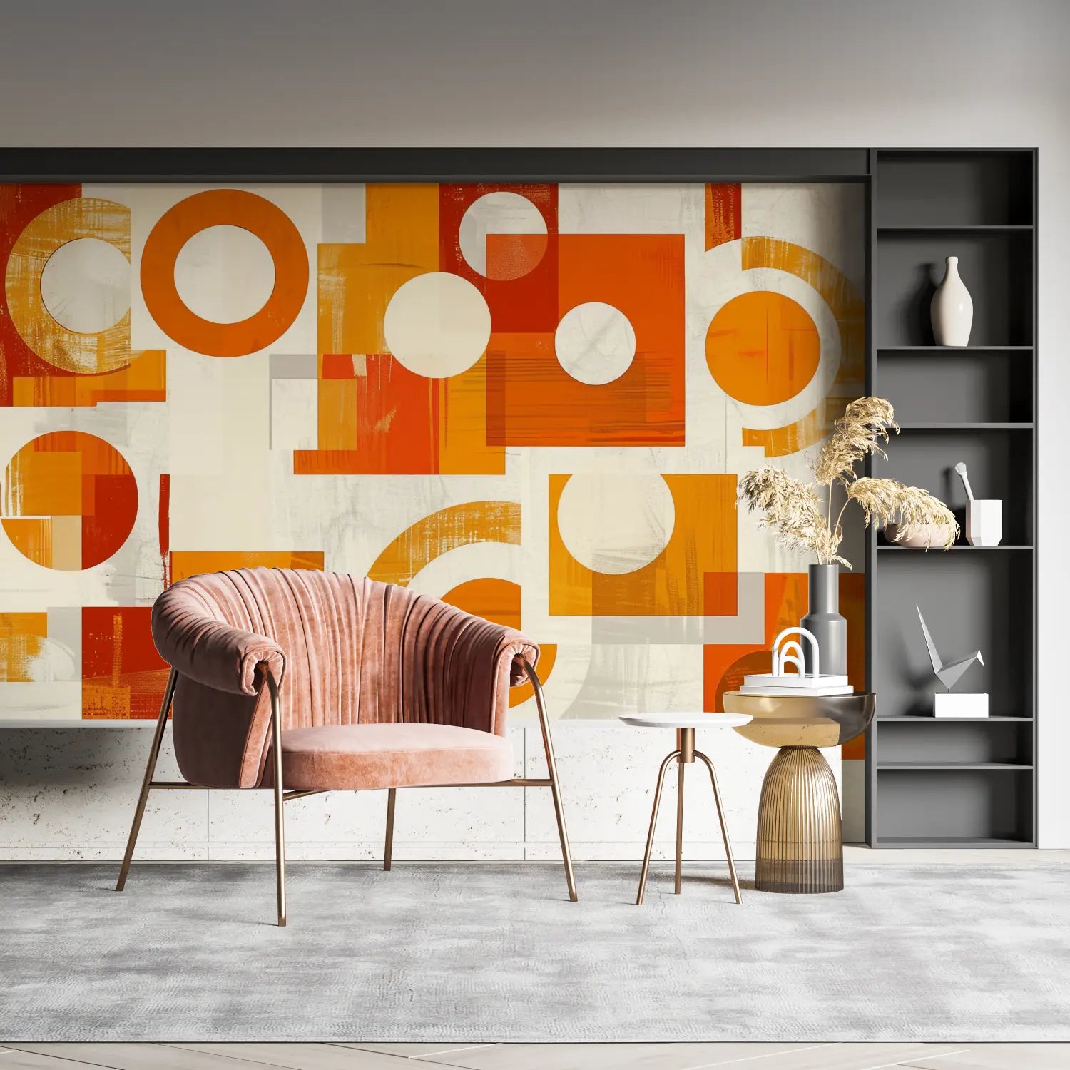 Orange Geometric Pattern Wallpaper - Second Image