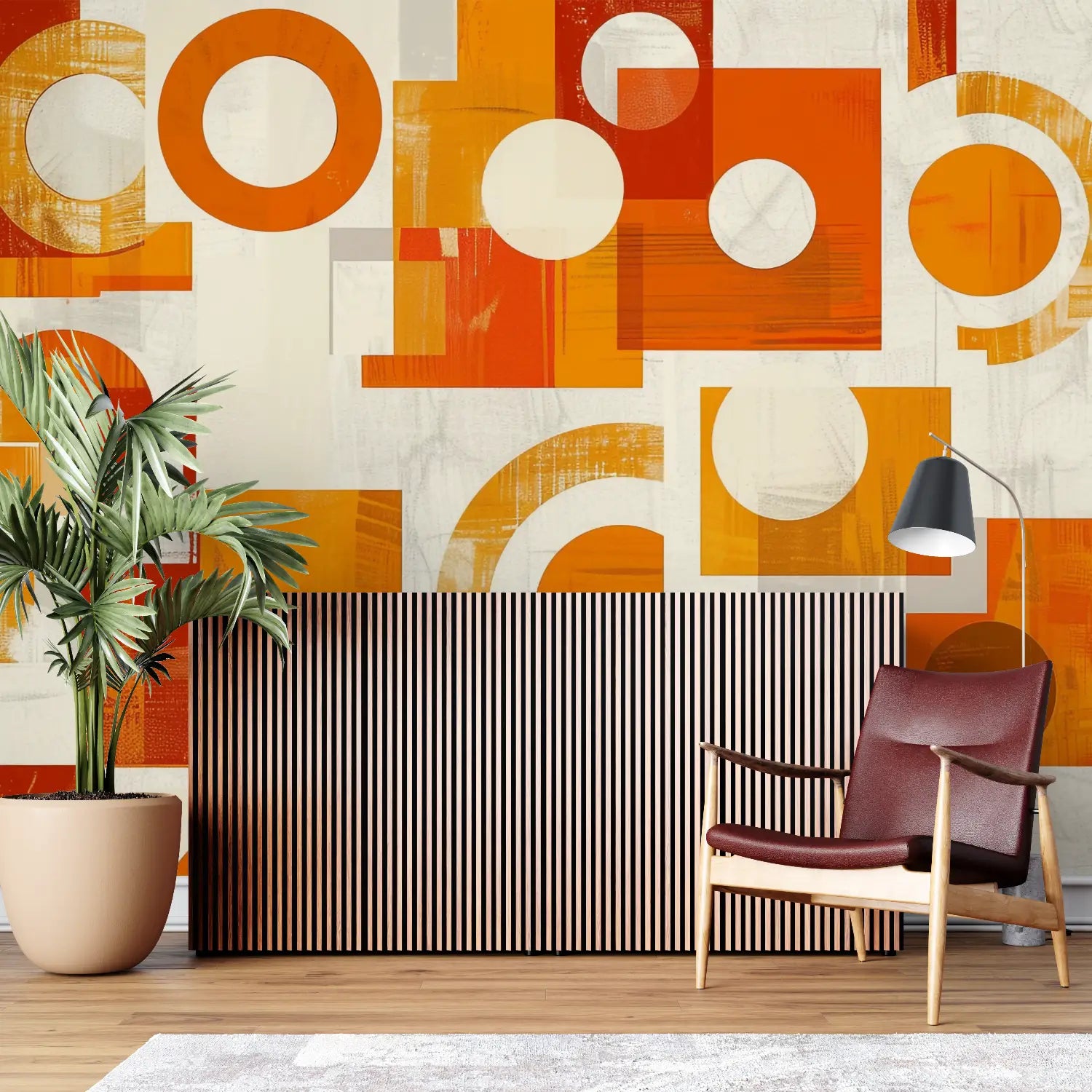 Orange Geometric Pattern Wallpaper - Second Image