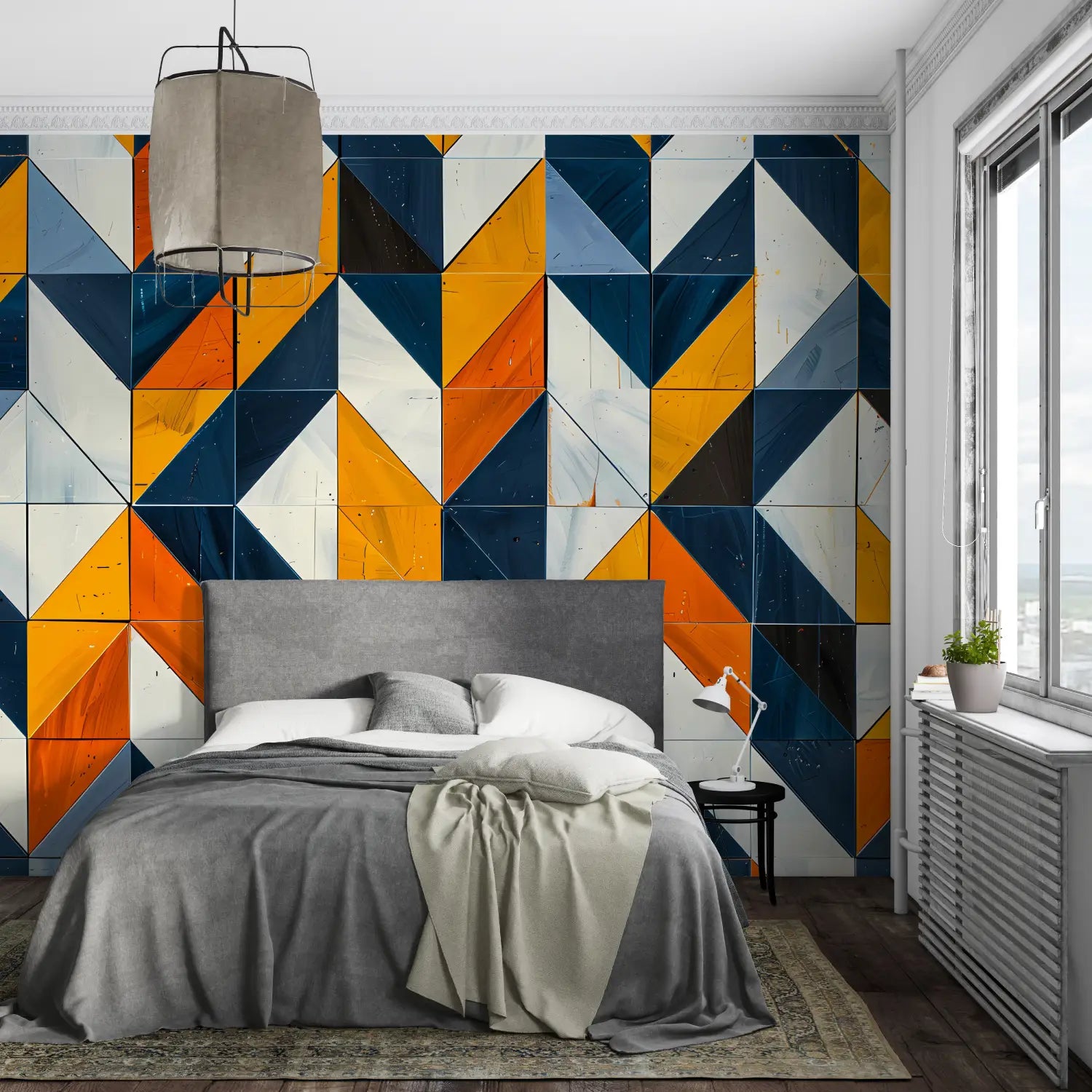 Orange Geometric Pattern Wallpaper - Second Image