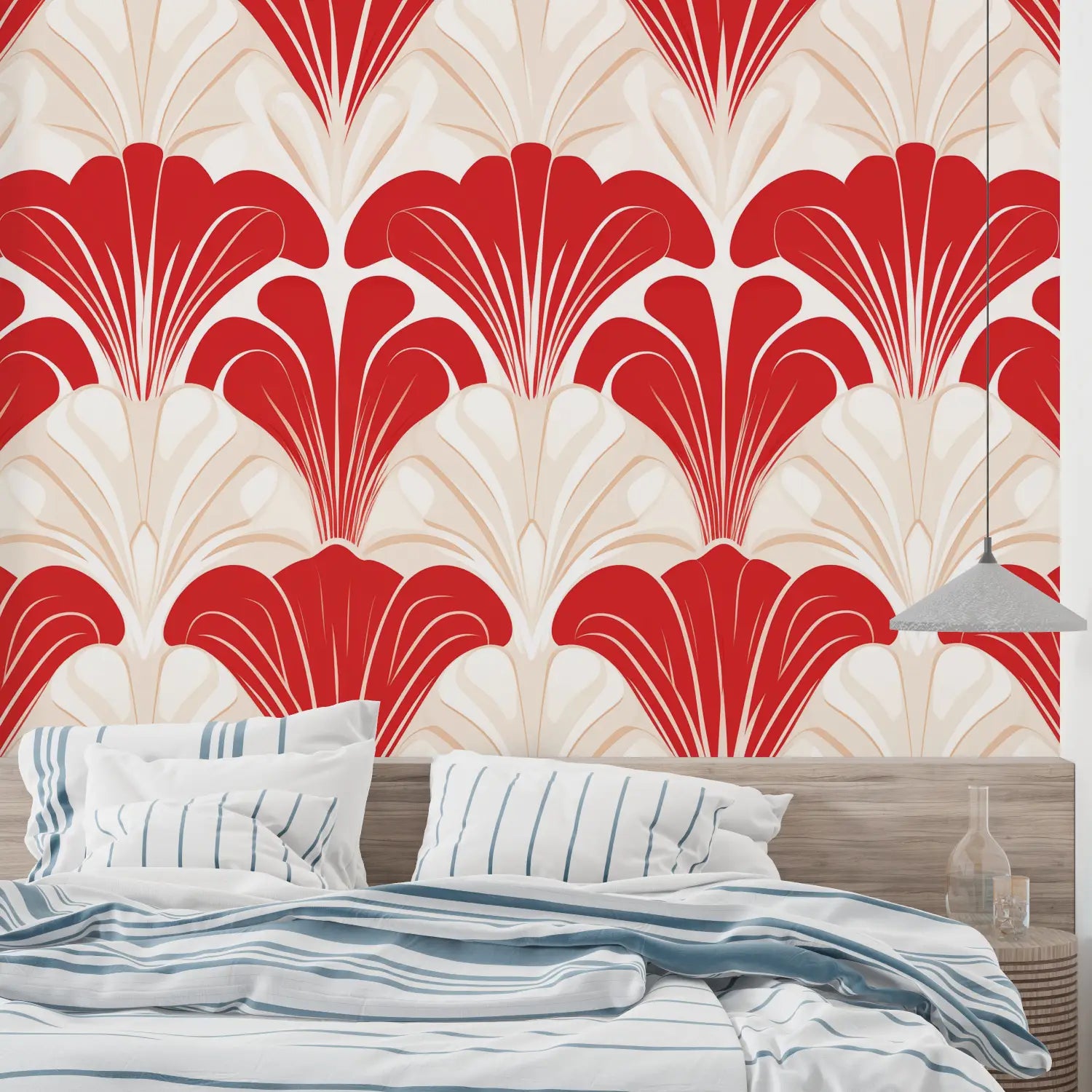 Papier Peint Motifs Rouge - mural