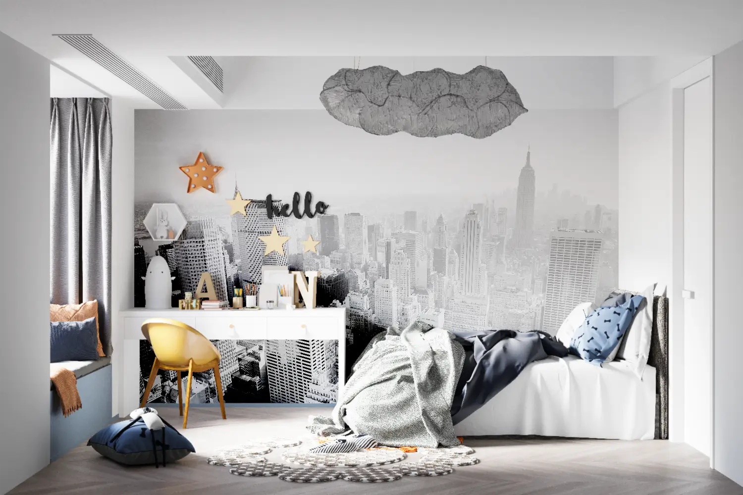 New York Teen Bedroom Wallpaper - Second Image