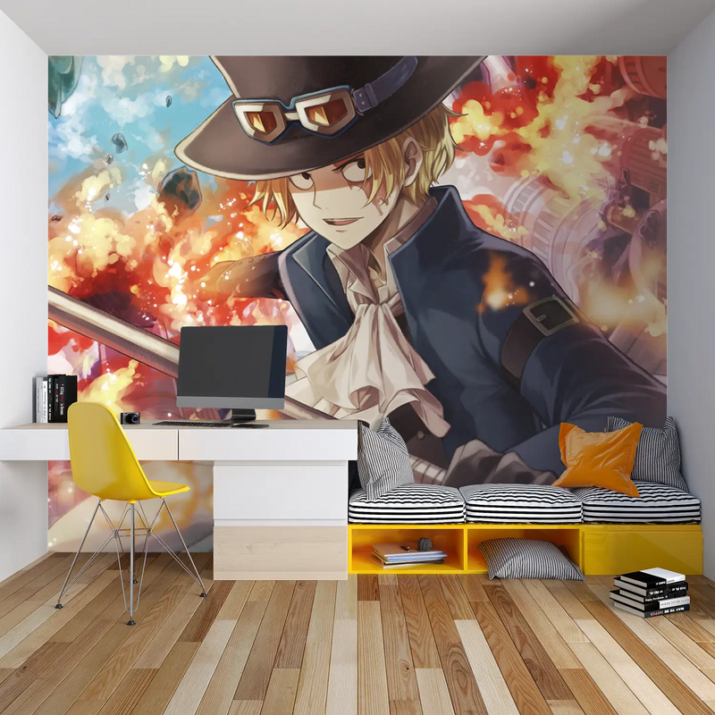 Papier Peint One Piece Sabo Mural - chambre spiderman