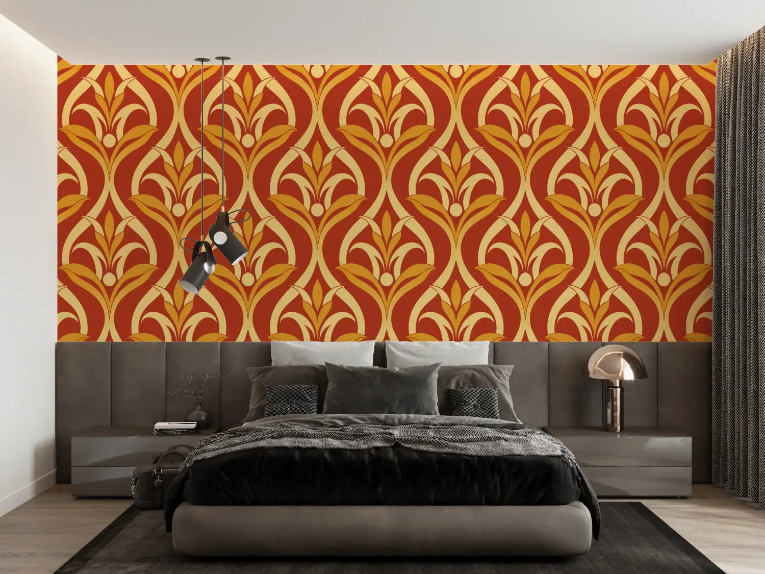 Orange Wallpaper With Pattern - Second Image