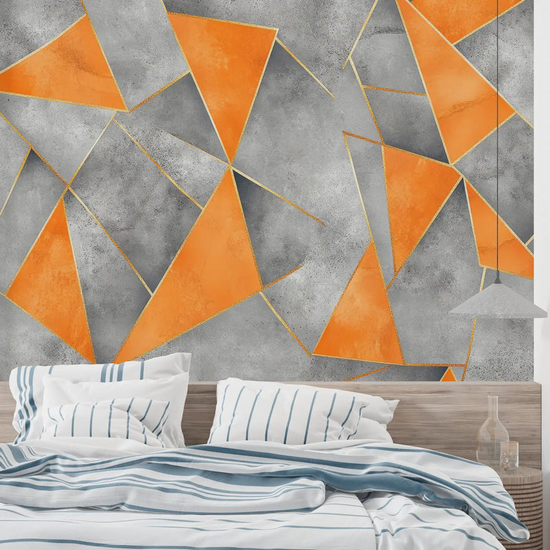 Papier Peint Orange Et Gris - merlin leroy